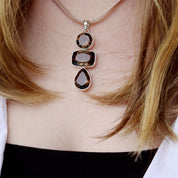 smoky quartz sterling silver gemstone pendant