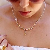 citrine sterling silver gemstone necklace