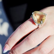 citrine silver gemstone ring