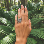 sterling silver butterfly ring