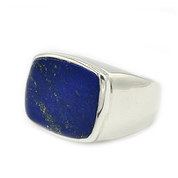 unisex lapis lazuli silver gemstone ring