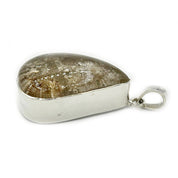 teardrop garden quartz silver gemstone pendant