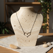 sterling silver heart paperclip necklace