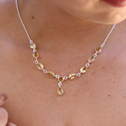 citrine sterling silver gemstone necklace