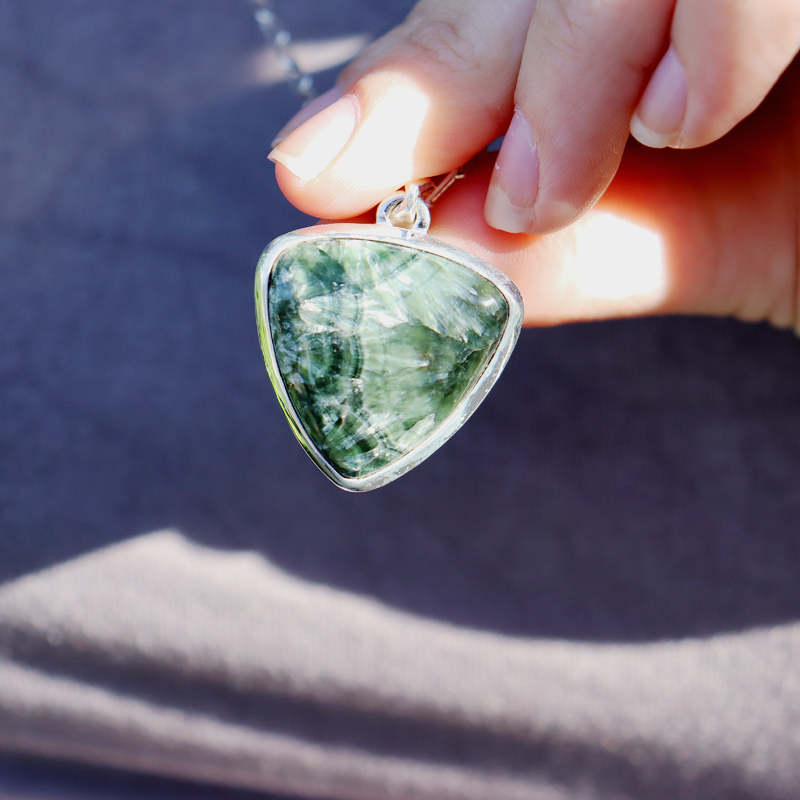 seraphinite sterling silver gemstone pendant