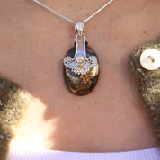 bronite pearl sterling silver gemstone pendant