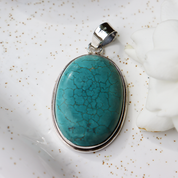 oval turquoise sterling silver pendant