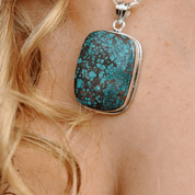 rectangle sterling silver gemstone pendant