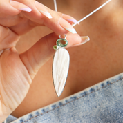 green amethyst peridot selenite sterling silver gemstone pendant