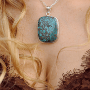 rectangle sterling silver gemstone pendant