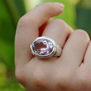 amethyst oval sterling silver gemstone ring