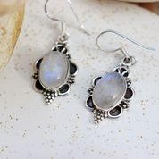 moonstone sterling silver gemstone earrings