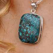 rectangle sterling silver gemstone pendant