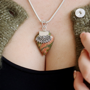 moss agate sterling silver gemstone pendant