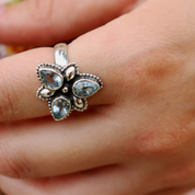 blue topaz sterling silver gemstone ring