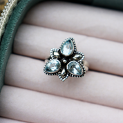 Flower Blue Topaz Gemstone Ring