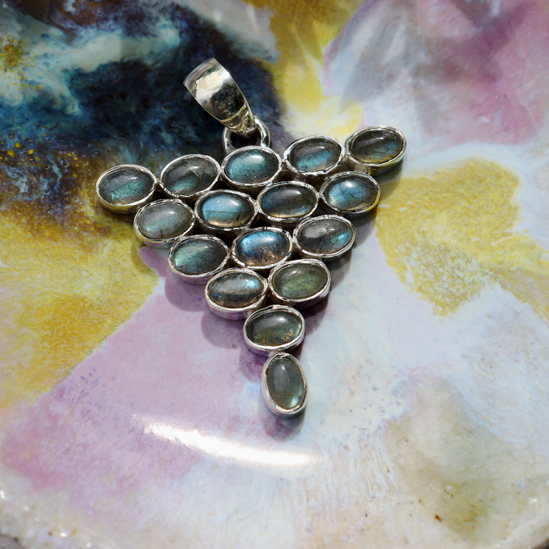 labradorite sterling silver gemstone pendant