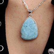 larimar sterling silver gemstone pendant