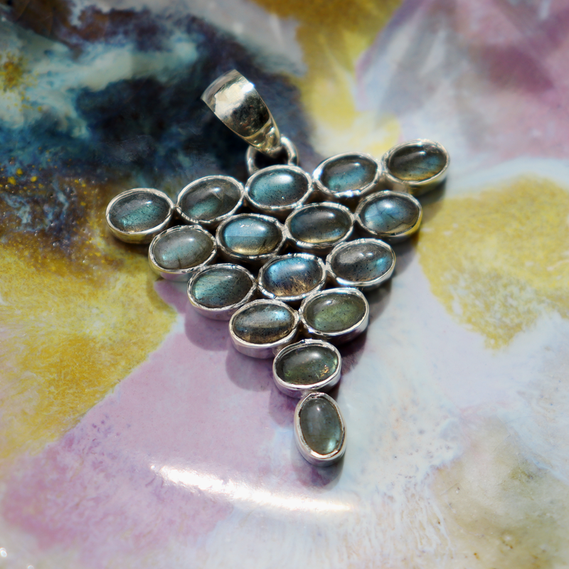 labradorite sterling silver gemstone pendant