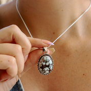 turquoise oval sterling silver gemstone pendant