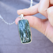 seraphinite sterling silver gemstone pendant