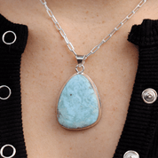 larimar sterling silver gemstone pendant