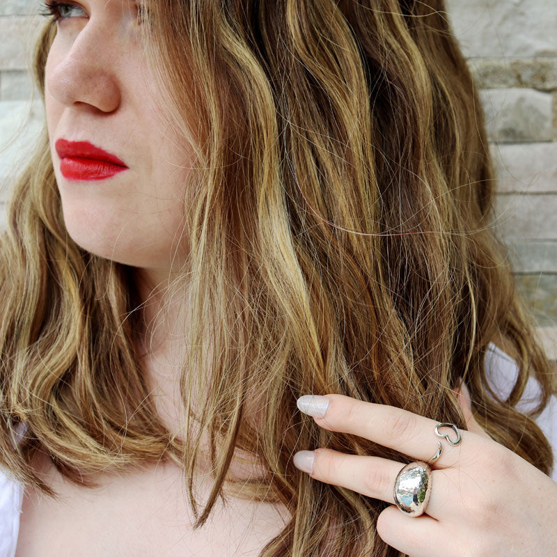 sterling silver hammered ring