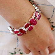 ruby quartz sterling silver gemstone bracelet
