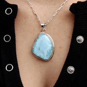 larimar sterling silver gemstone pendant