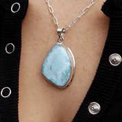 larimar sterling silver gemstone pendant