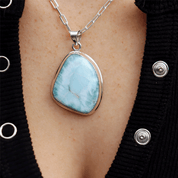 larimar sterling silver gemstone pendant