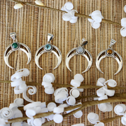 moon malachite sterling silver gemstone pendant