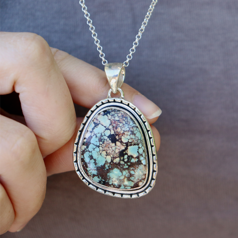 turquoise sterling silver gemstone pendant