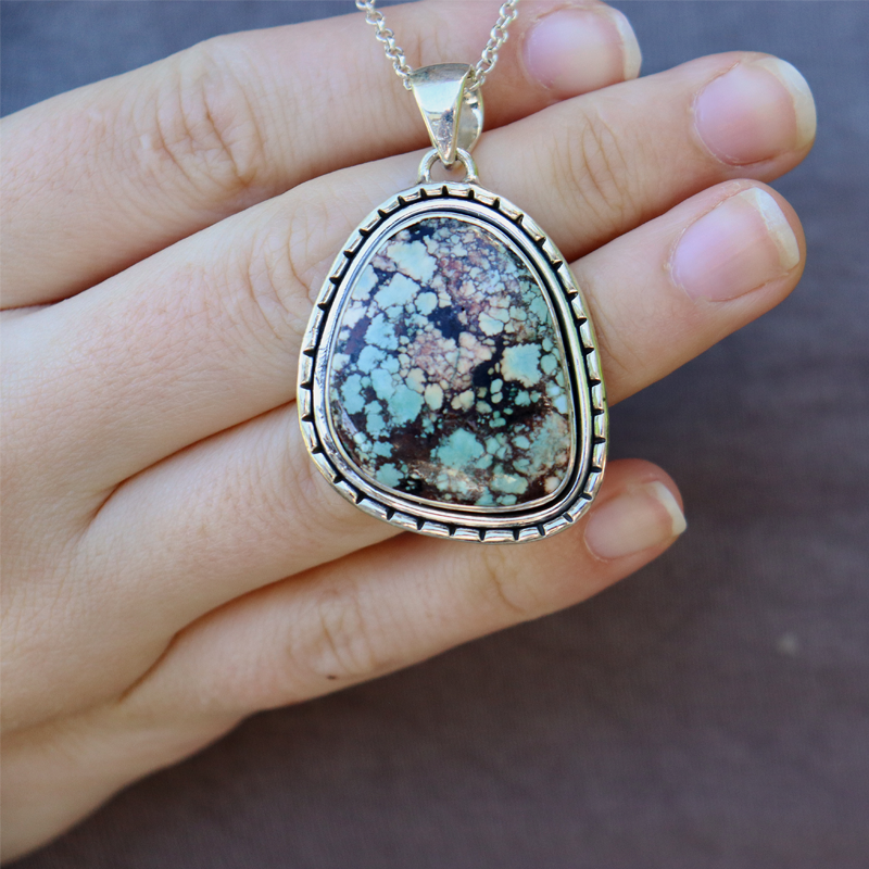 turquoise sterling silver gemstone pendant