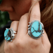 turquoise gemstone silver ring