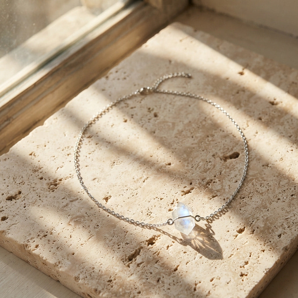 Mini Moonstone Choker Necklace