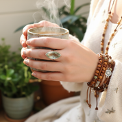 green amethyst sterling silver gemstone ring