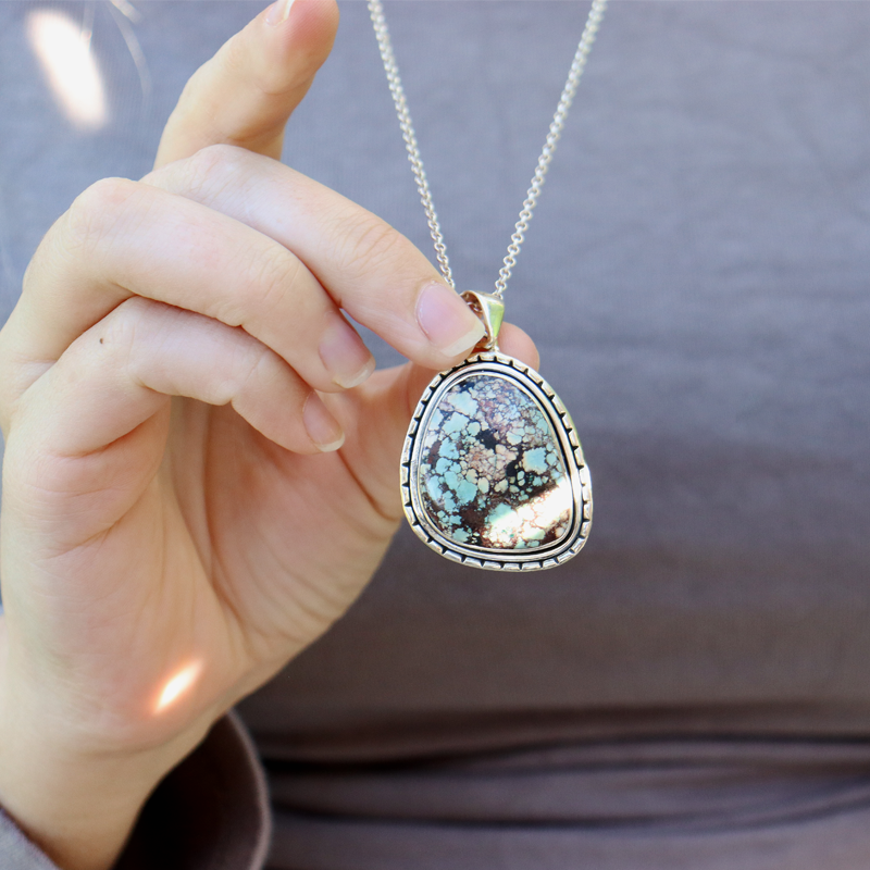 turquoise sterling silver gemstone pendant