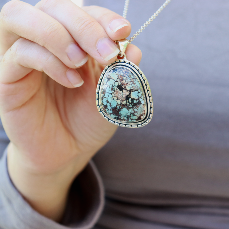 turquoise sterling silver gemstone pendant