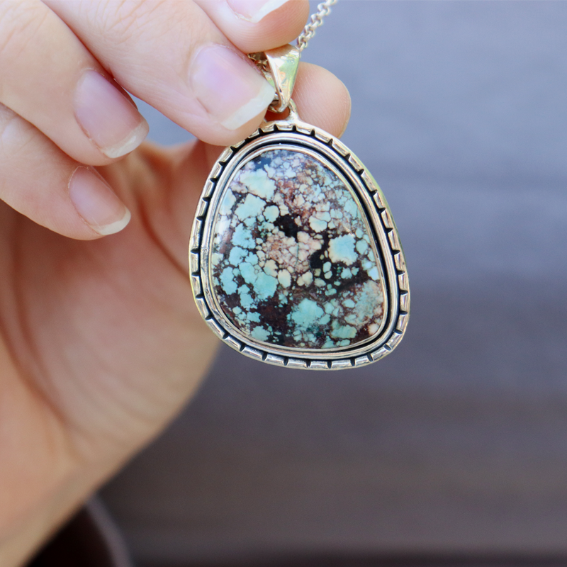 turquoise sterling silver gemstone pendant
