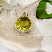 teardrop lemon quartz sterling silver gemstone pendant