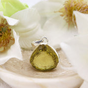 teardrop lemon quartz sterling silver gemstone pendant