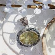 lemon quartz sterling silver gemstone pendant
