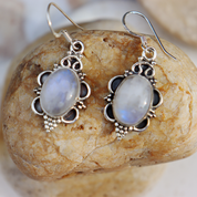 moonstone sterling silver gemstone earrings