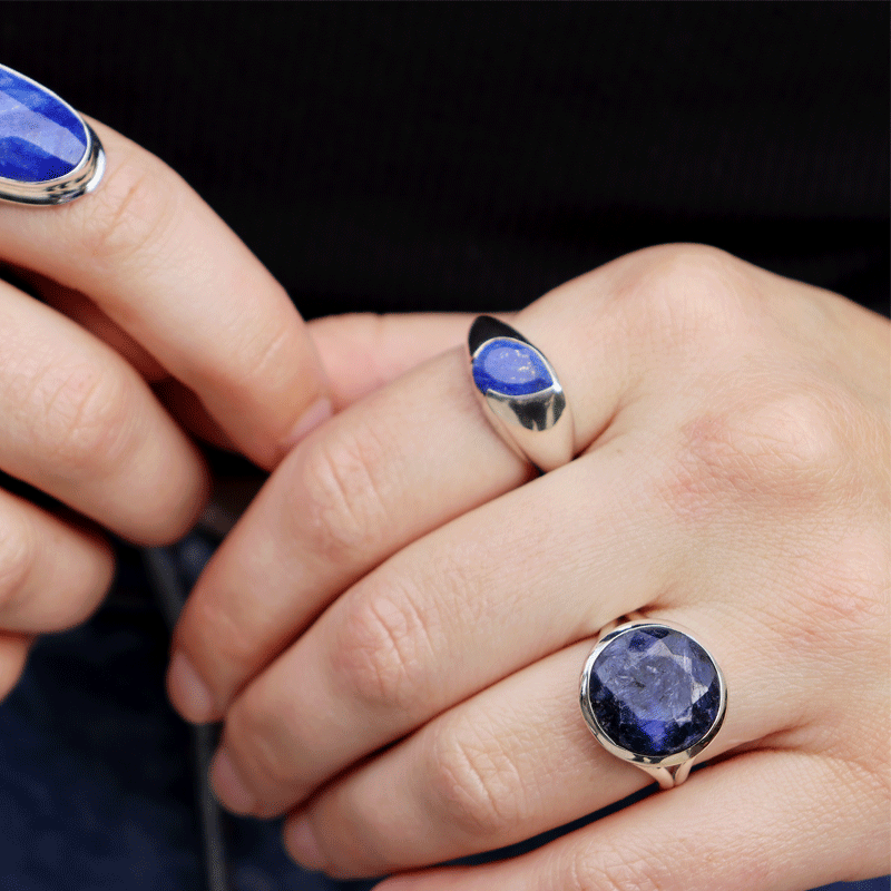 sapphire quartz sterling silver gemstone ring