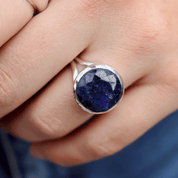sapphire quartz sterling silver gemstone ring