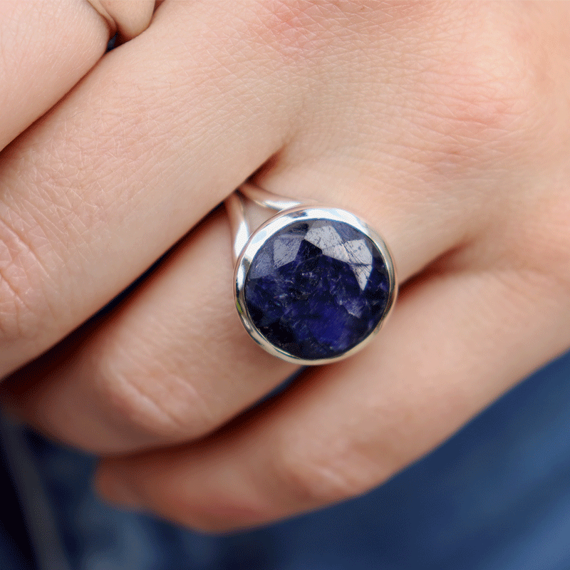 sapphire quartz sterling silver gemstone ring