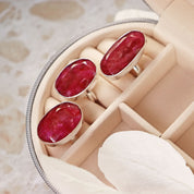 ruby quartz silver gemstone ring