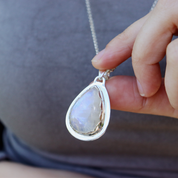 teardrop moonstone sterling silver gemstone pendant