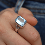 blue topaz sterling silver gemstone ring